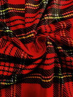 Women's Red Plaid Dress – Long Sleeve A-Line Christmas Swing Mini Dress