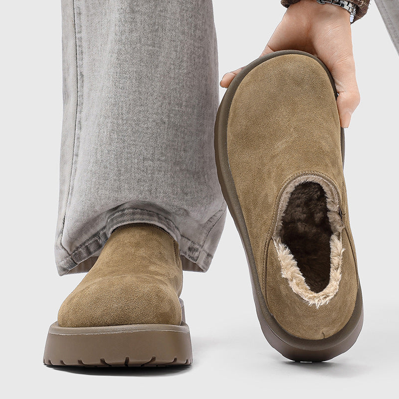 Mocassins fourrés confort semelle épaisse bout large