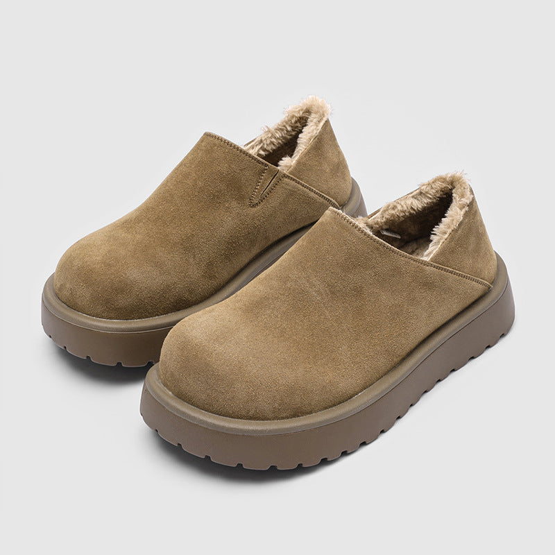 Mocassins fourrés confort semelle épaisse bout large