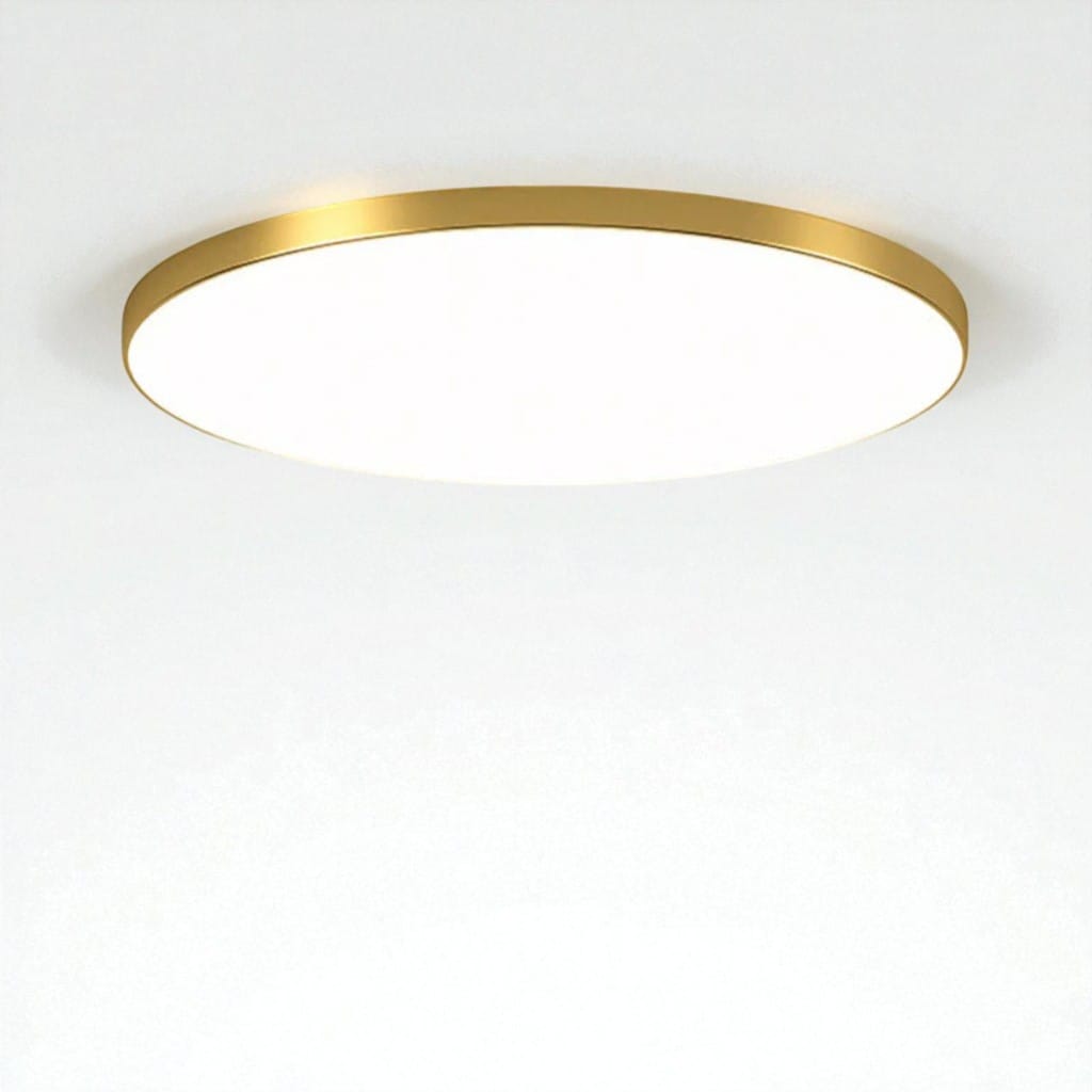 Round Flush Mount Ceiling Light Iron and Acrylic | Contemporary Interior Style | Bright Integrated LED Illumination Lamp