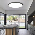 Round Flush Mount Ceiling Light Iron and Acrylic | Contemporary Interior Style | Bright Integrated LED Illumination Lamp