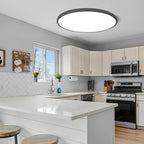 Round Flush Mount Ceiling Light Iron and Acrylic | Contemporary Interior Style | Bright Integrated LED Illumination Lamp