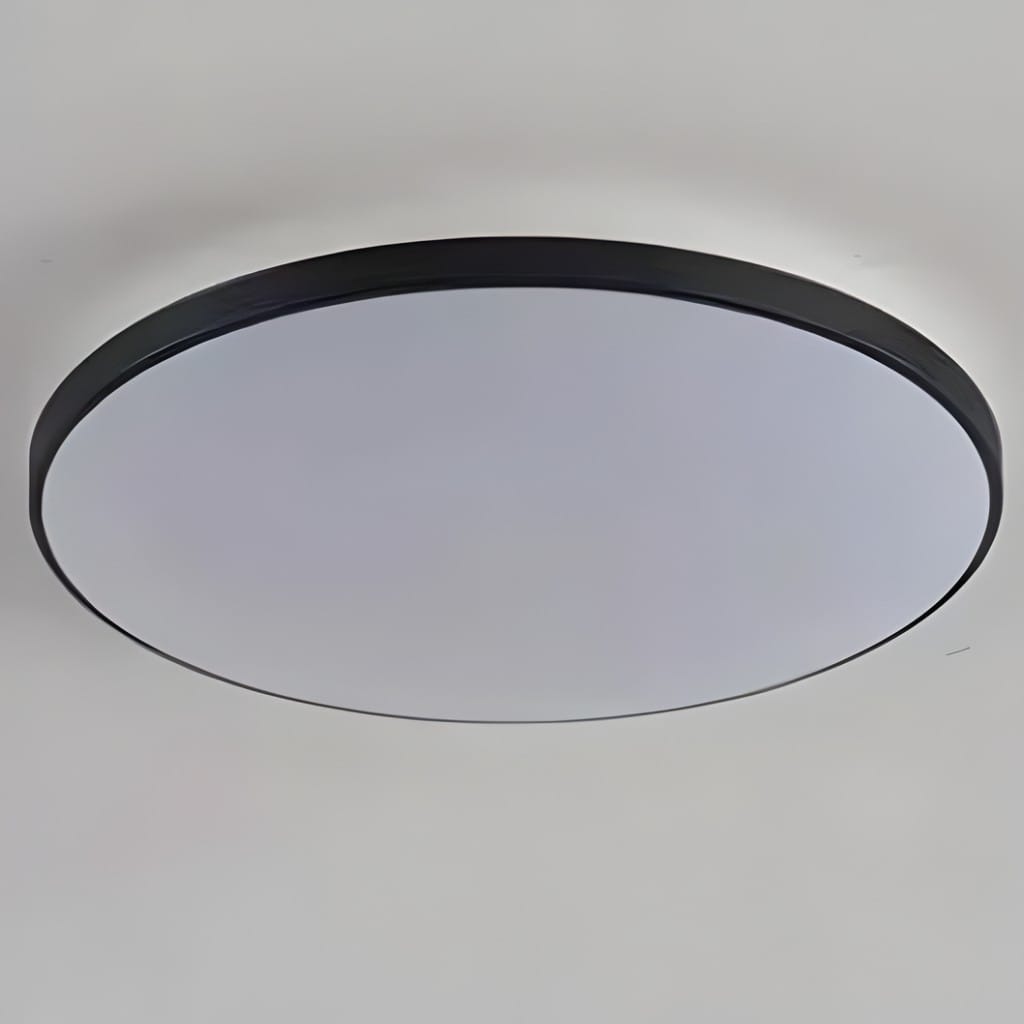 Round Flush Mount Ceiling Light Iron and Acrylic | Contemporary Interior Style | Bright Integrated LED Illumination Lamp