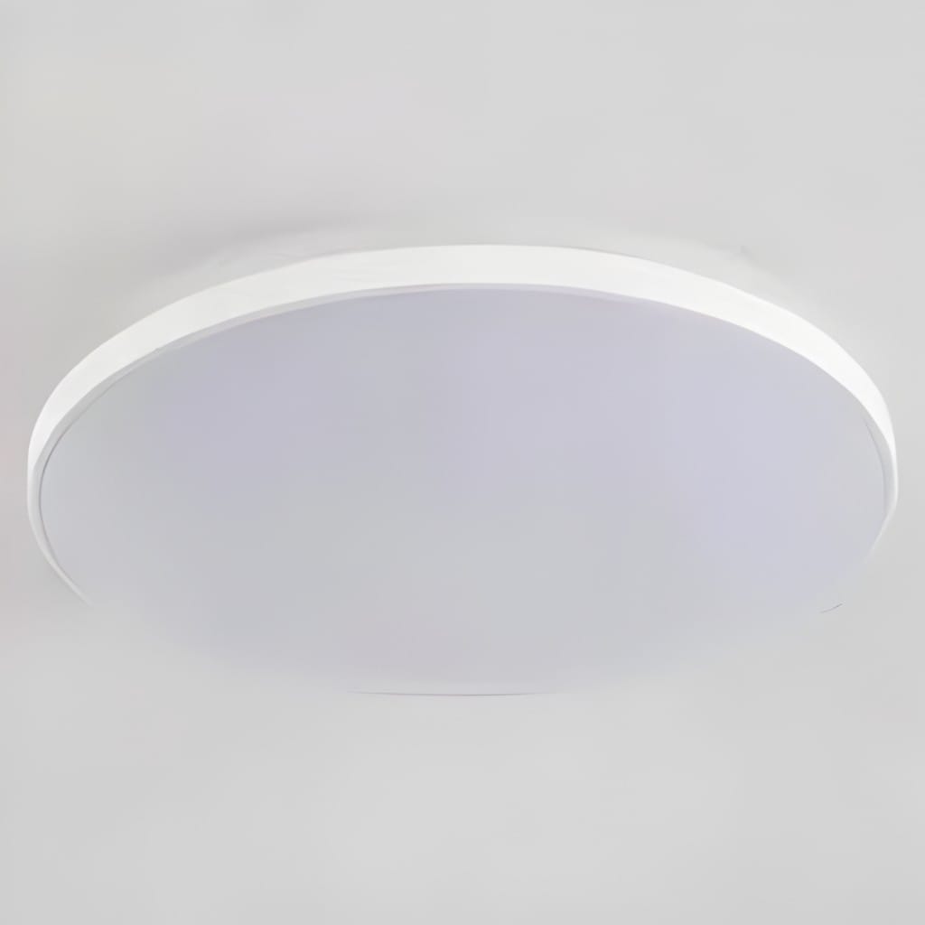 Round Flush Mount Ceiling Light Iron and Acrylic | Contemporary Interior Style | Bright Integrated LED Illumination Lamp