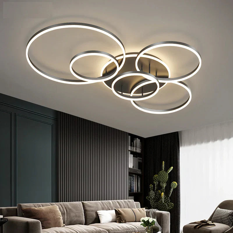 Modern LED Ring Ceiling Light Contemporary Geometric Flush Mount Light