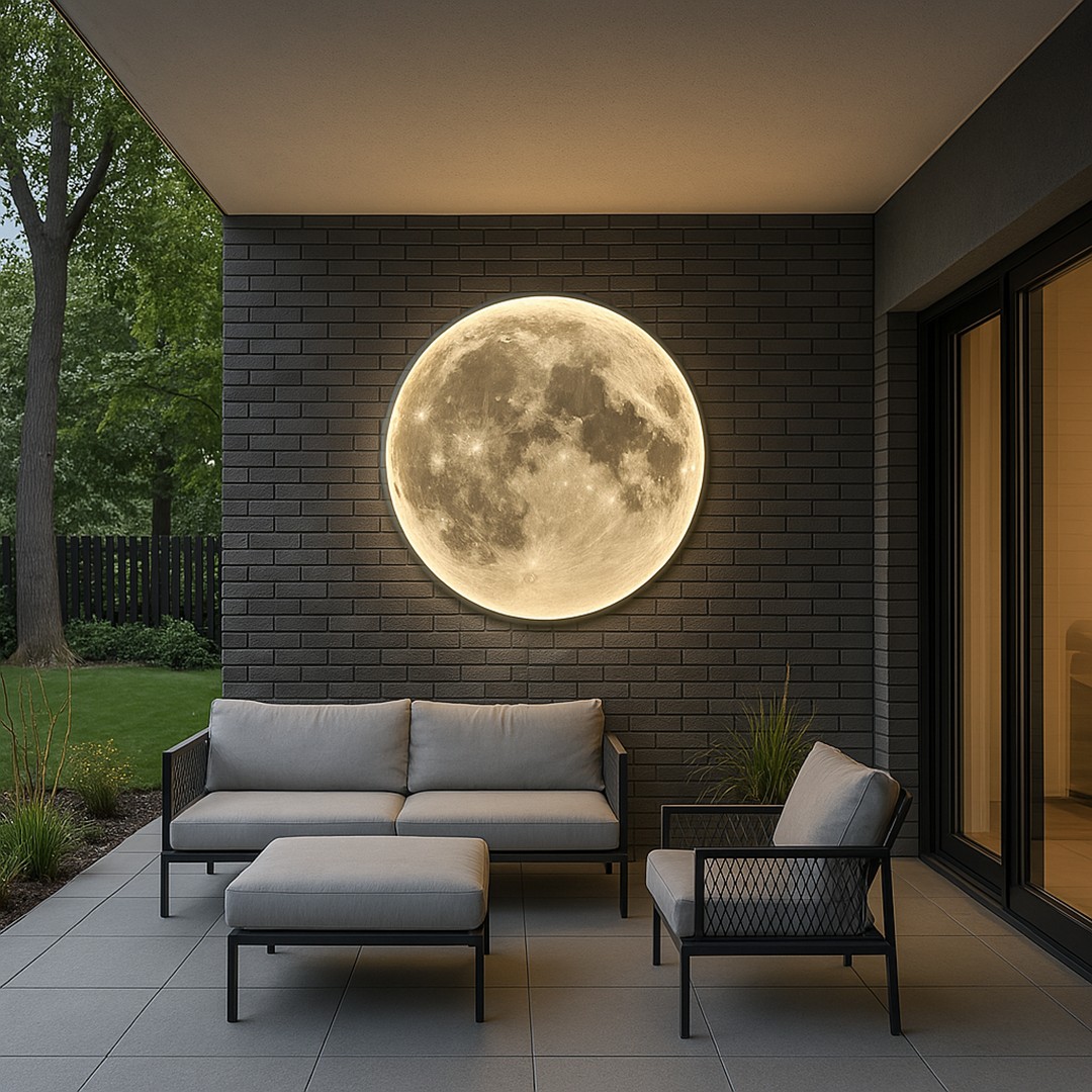 Moon Wall Lamp – Circular LED Design For Indoor And Outdoor Use