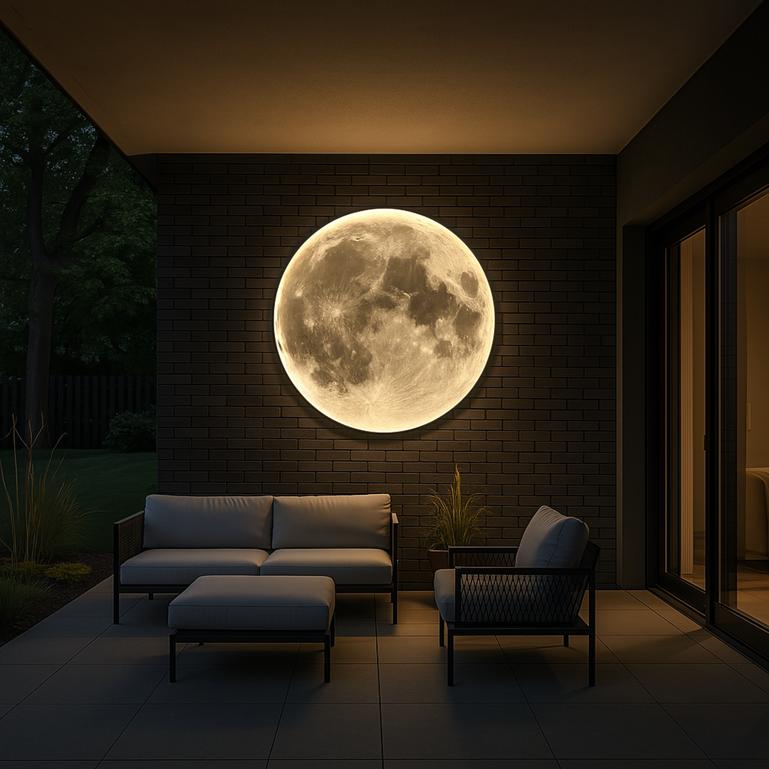 Moon Wall Lamp – Circular LED Design For Indoor And Outdoor Use