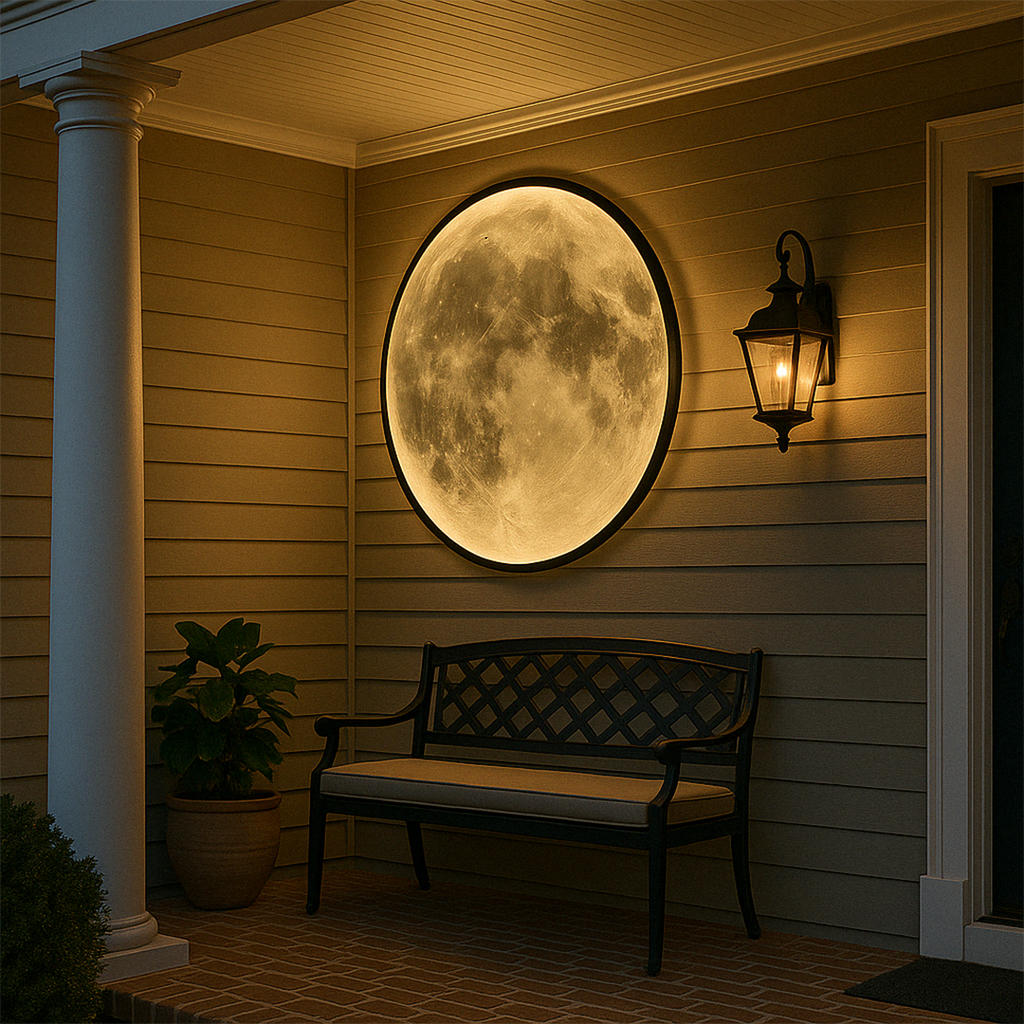 Moon Wall Lamp – Circular LED Design For Indoor And Outdoor Use