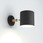 Wall Sconce Lamp Wood and Metal 24 cm x 13 cm | Nordic Minimalist Style | Adjustable Head for Focused Directional Lighting