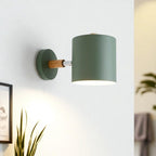 Wall Sconce Lamp Wood and Metal 24 cm x 13 cm | Nordic Minimalist Style | Adjustable Head for Focused Directional Lighting