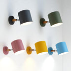 Wall Sconce Lamp Wood and Metal 24 cm x 13 cm | Nordic Minimalist Style | Adjustable Head for Focused Directional Lighting