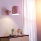 Wall Sconce Lamp Wood and Metal 24 cm x 13 cm | Nordic Minimalist Style | Adjustable Head for Focused Directional Lighting