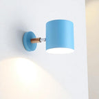 Wall Sconce Lamp Wood and Metal 24 cm x 13 cm | Nordic Minimalist Style | Adjustable Head for Focused Directional Lighting