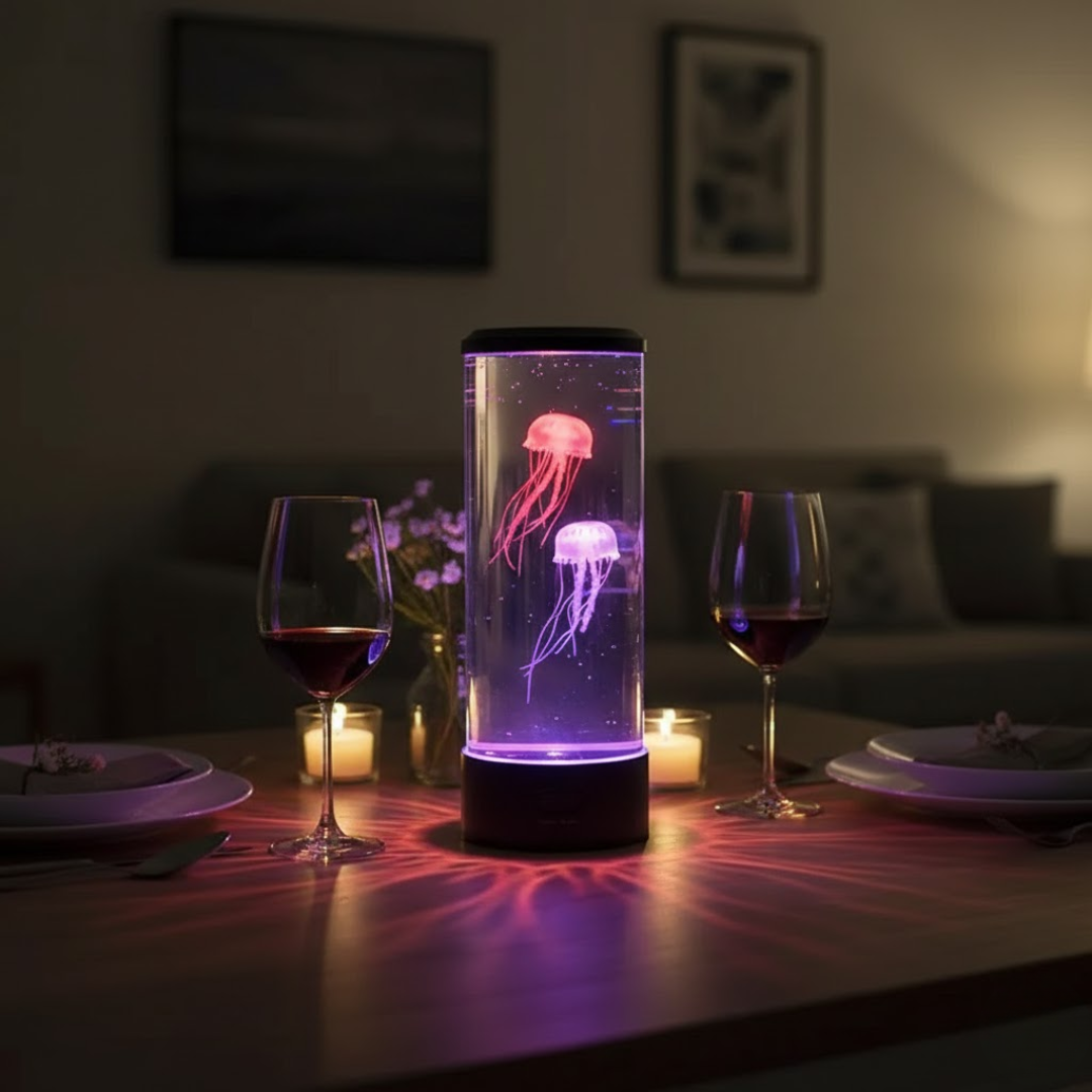 LED Jellyfish Lamp | Multi-Mode LED Lighting | Rechargeable Battery and Touch Control for Deep Mood Relaxation and Focus