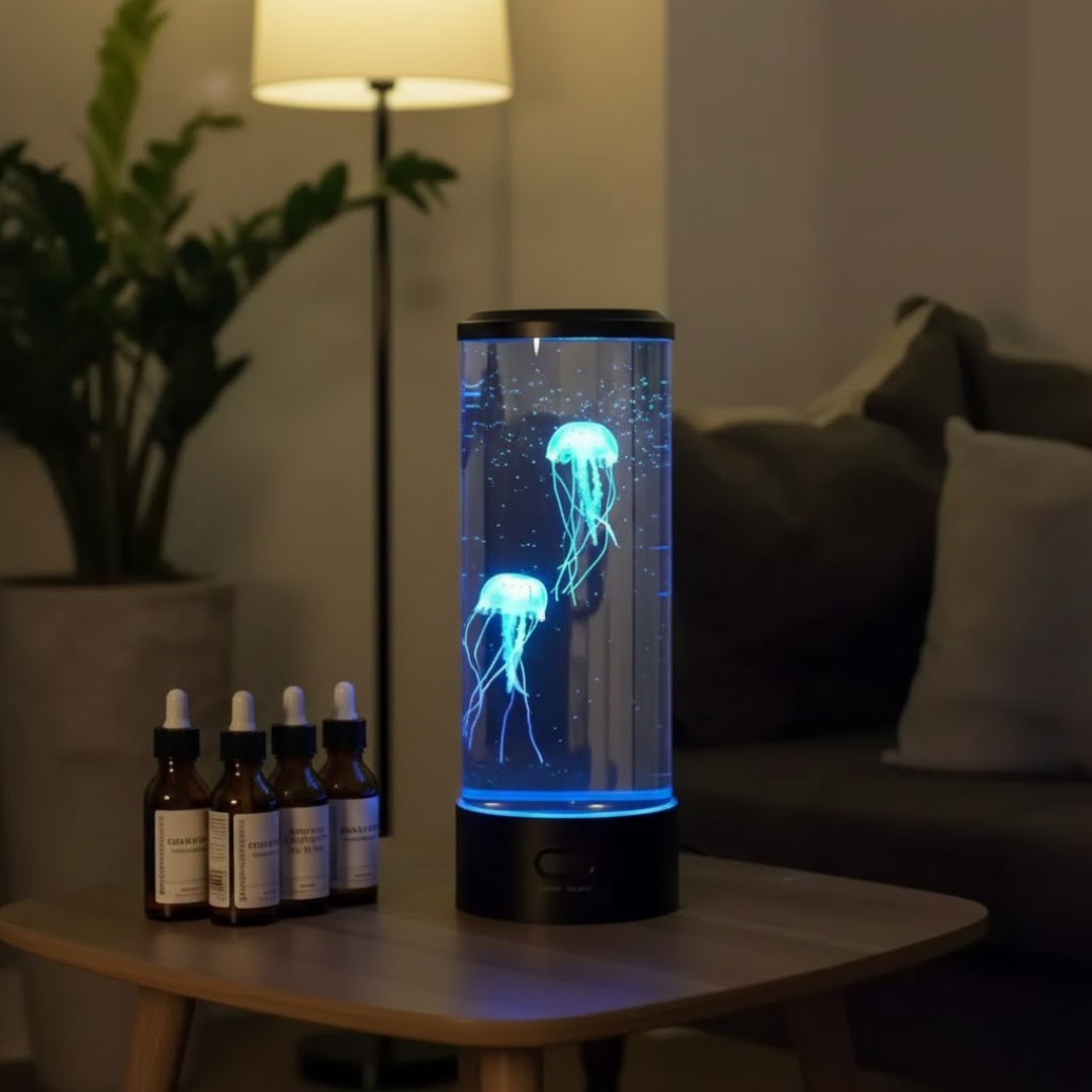 LED Jellyfish Lamp | Multi-Mode LED Lighting | Rechargeable Battery and Touch Control for Deep Mood Relaxation and Focus