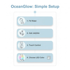 LED Jellyfish Lamp | Multi-Mode LED Lighting | Rechargeable Battery and Touch Control for Deep Mood Relaxation and Focus