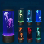 LED Jellyfish Lamp | Multi-Mode LED Lighting | Rechargeable Battery and Touch Control for Deep Mood Relaxation and Focus
