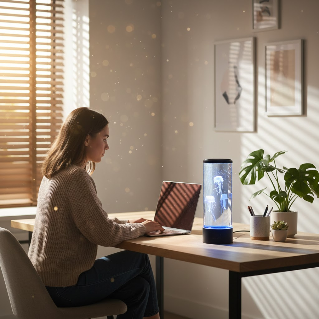 LED Jellyfish Lamp | Multi-Mode LED Lighting | Rechargeable Battery and Touch Control for Deep Mood Relaxation and Focus