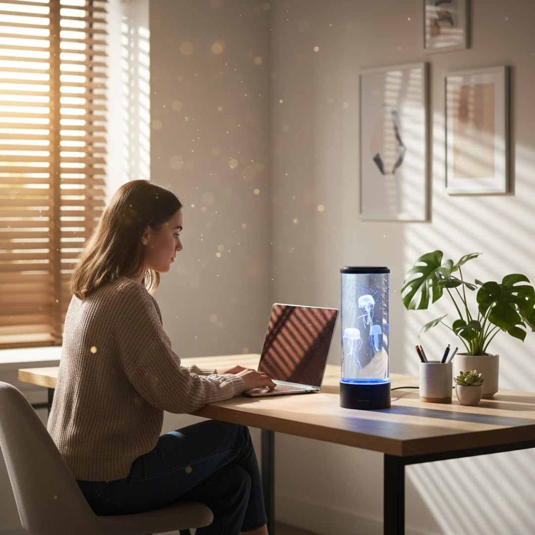 LED Jellyfish Lamp | Multi-Mode LED Lighting | Rechargeable Battery and Touch Control for Deep Mood Relaxation and Focus