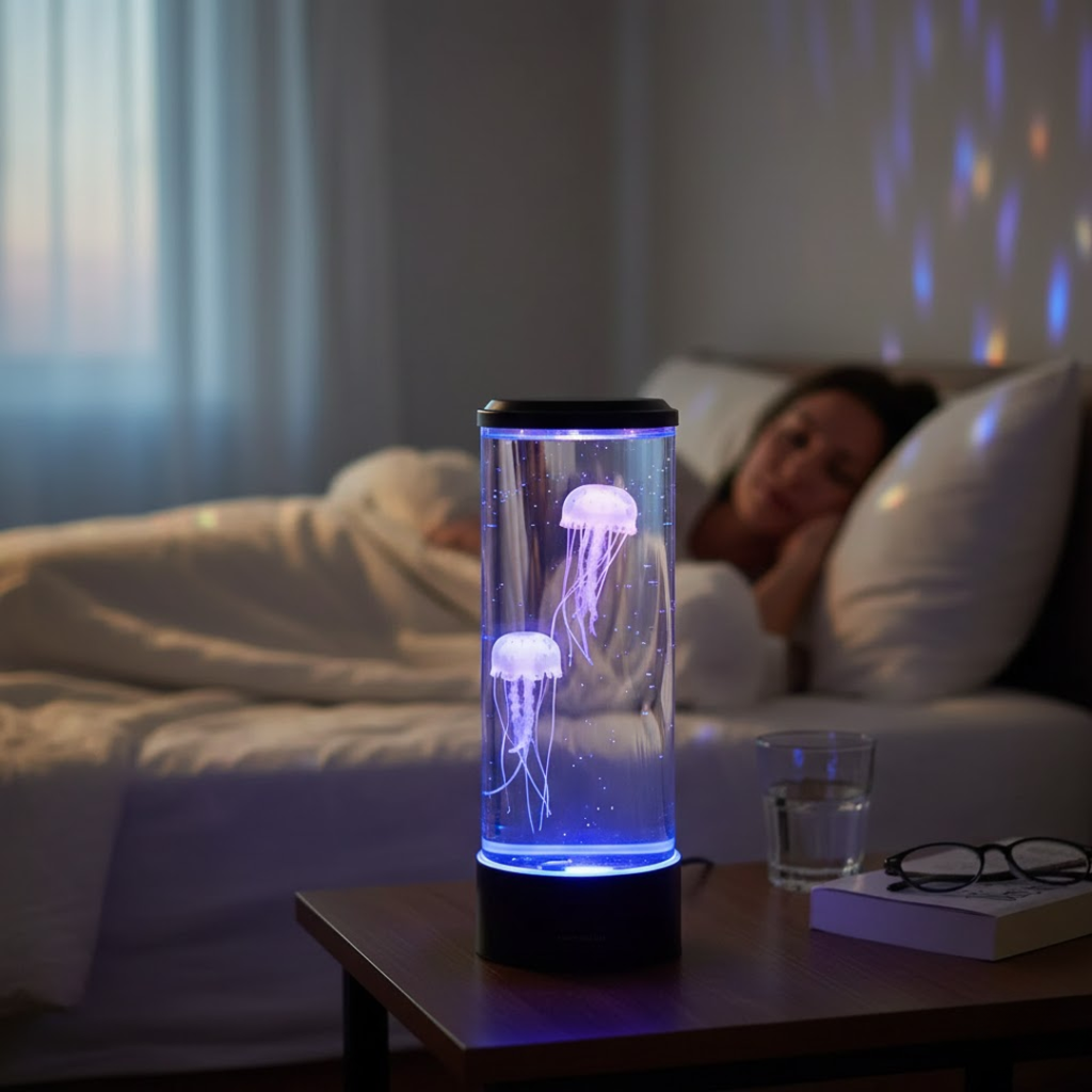 LED Jellyfish Lamp | Multi-Mode LED Lighting | Rechargeable Battery and Touch Control for Deep Mood Relaxation and Focus
