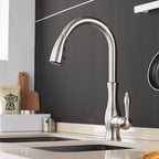 Pull Down Kitchen Faucet Brushed Stainless Steel Sink Mixer