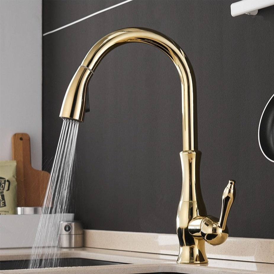 Pull Down Kitchen Faucet Brushed Stainless Steel Sink Mixer