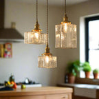 Vintage Textured Glass Pendant Light