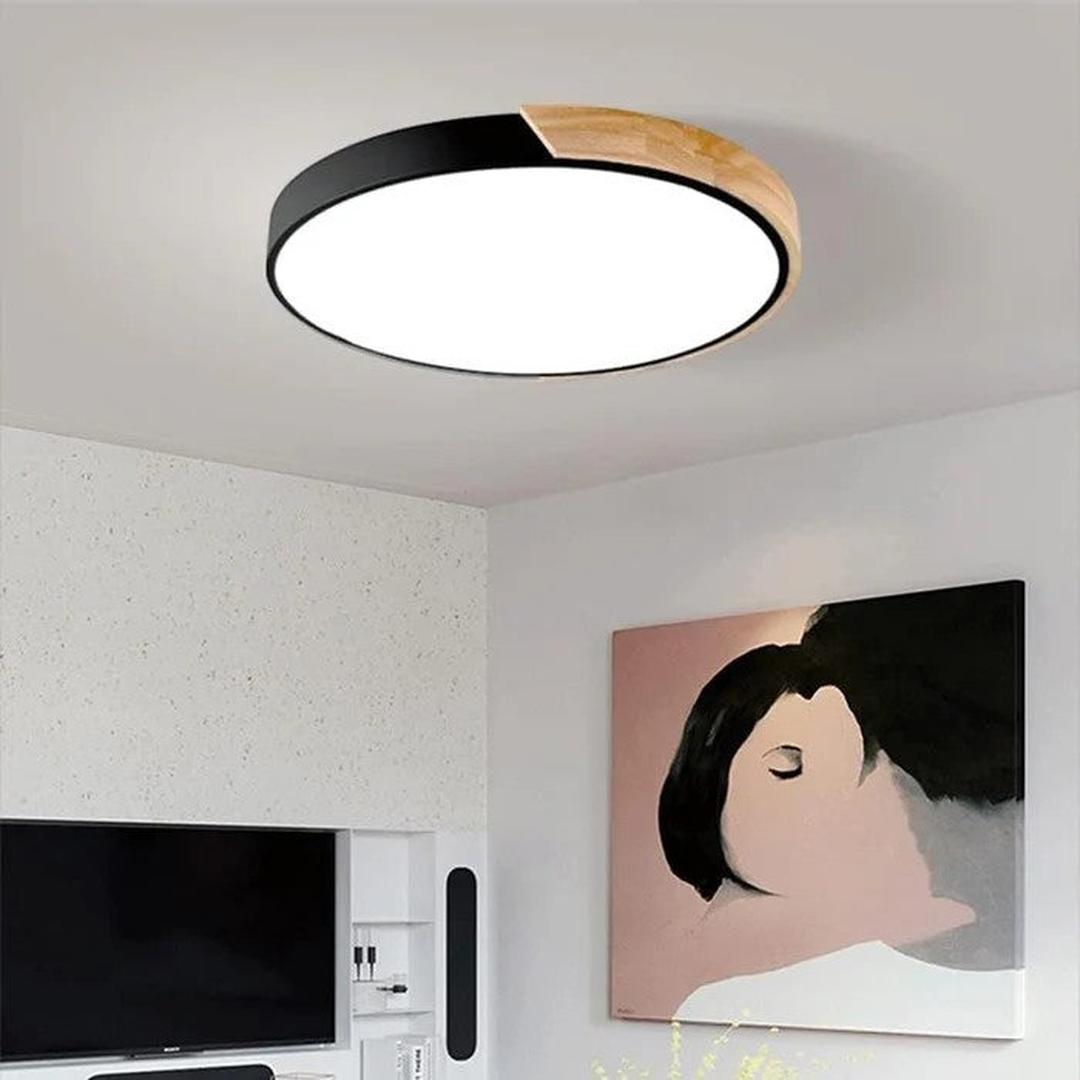 Scandinavian Wooden Round Ceiling Light