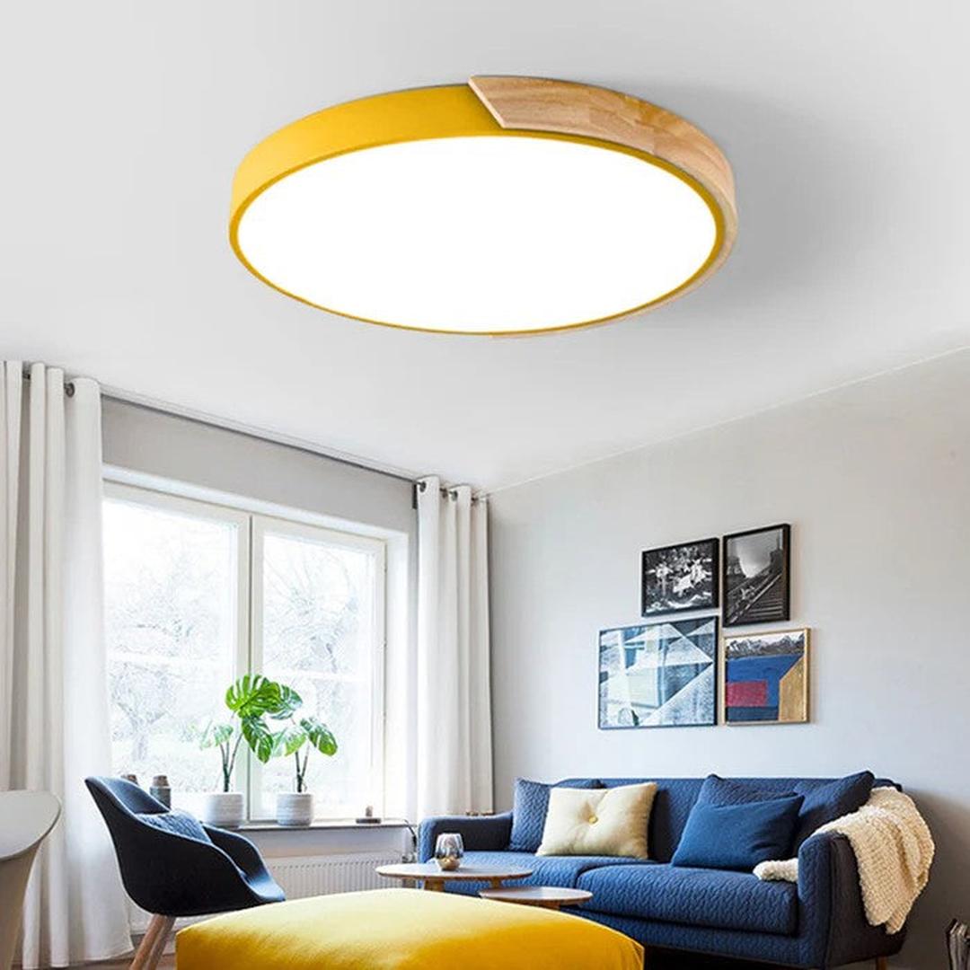 Scandinavian Wooden Round Ceiling Light