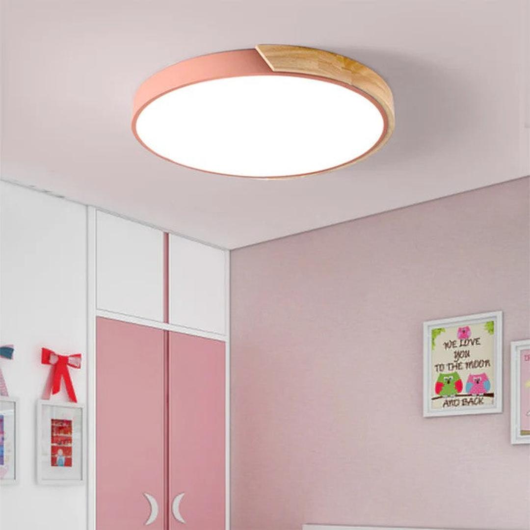 Scandinavian Wooden Round Ceiling Light