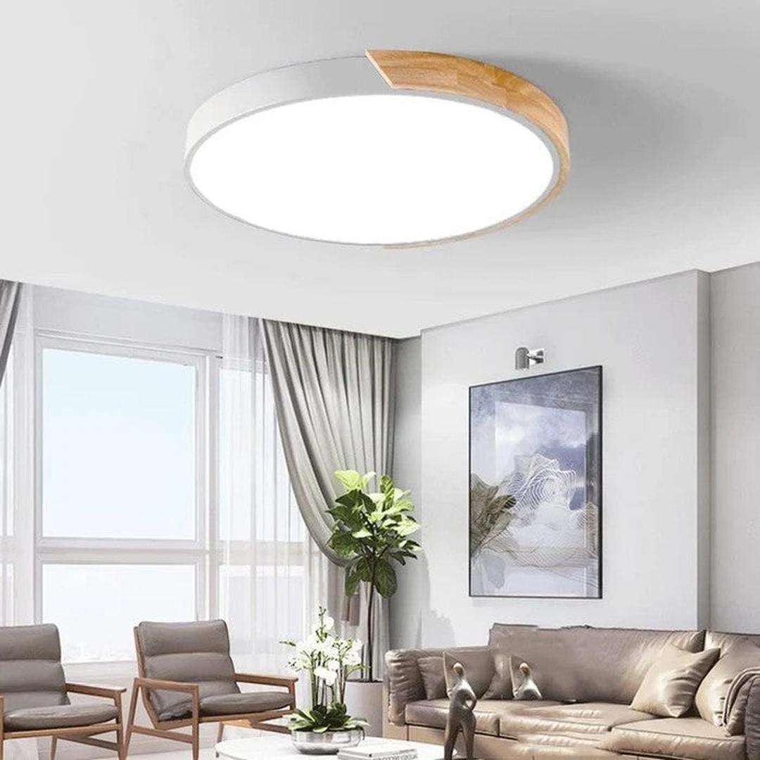 Scandinavian Wooden Round Ceiling Light