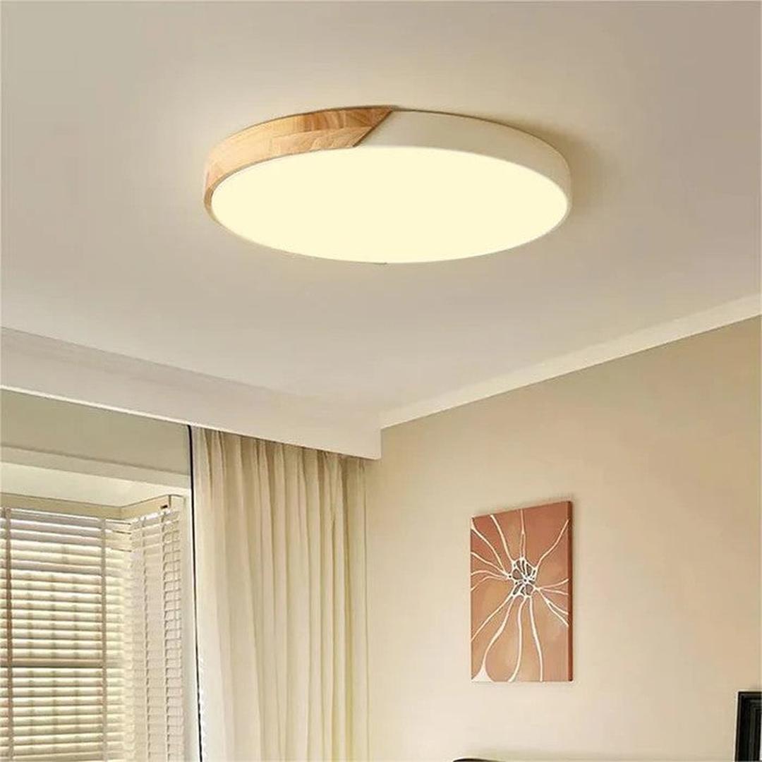 Scandinavian Wooden Round Ceiling Light