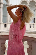 Sequin Party Dress for Women | Shimmer Mini Cocktail Dress for Christmas Events and Nights Out | Regular Fit Sparkly Dress