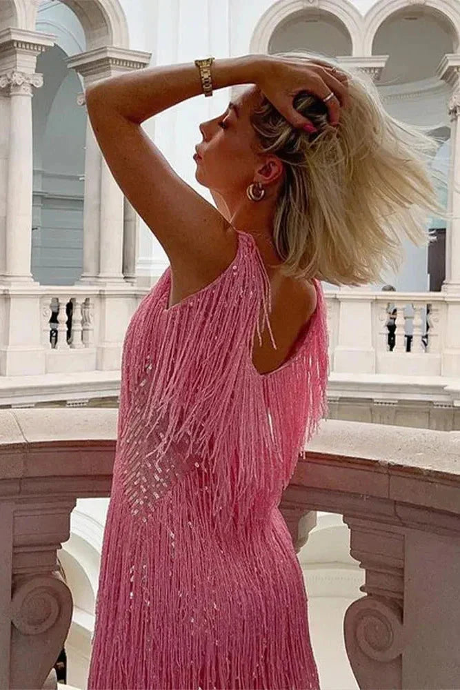 Sequin Party Dress for Women | Shimmer Mini Cocktail Dress for Christmas Events and Nights Out | Regular Fit Sparkly Dress