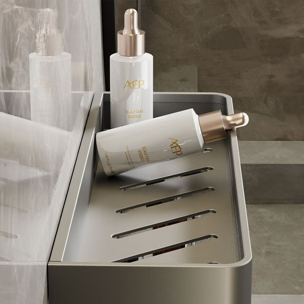 Bathroom Wall Shelf Water-Resistant Material | Modern Minimalist Style | Organizes Toiletries and Towels within Reach