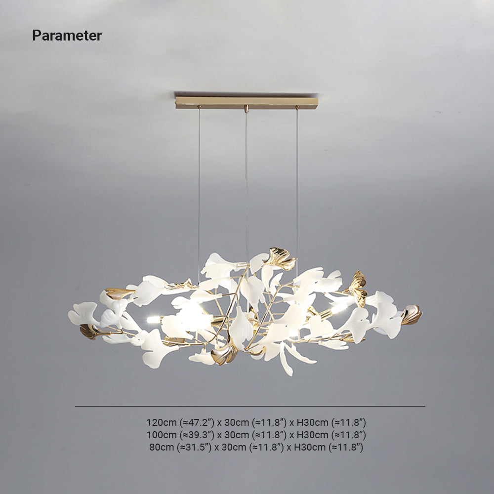 Jarn Suspension Feuille/Multi Moderne Métal/Céramique Doré/Blanc Salon - Neutralighting