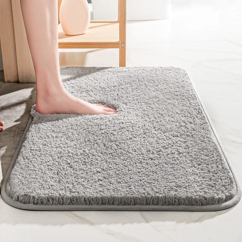 Microfiber Bathroom Mat Ultra Absorbent Thick Pile | Anti-Slip Backing for Safety | Machine Washable Soft Floor Rug for Shower