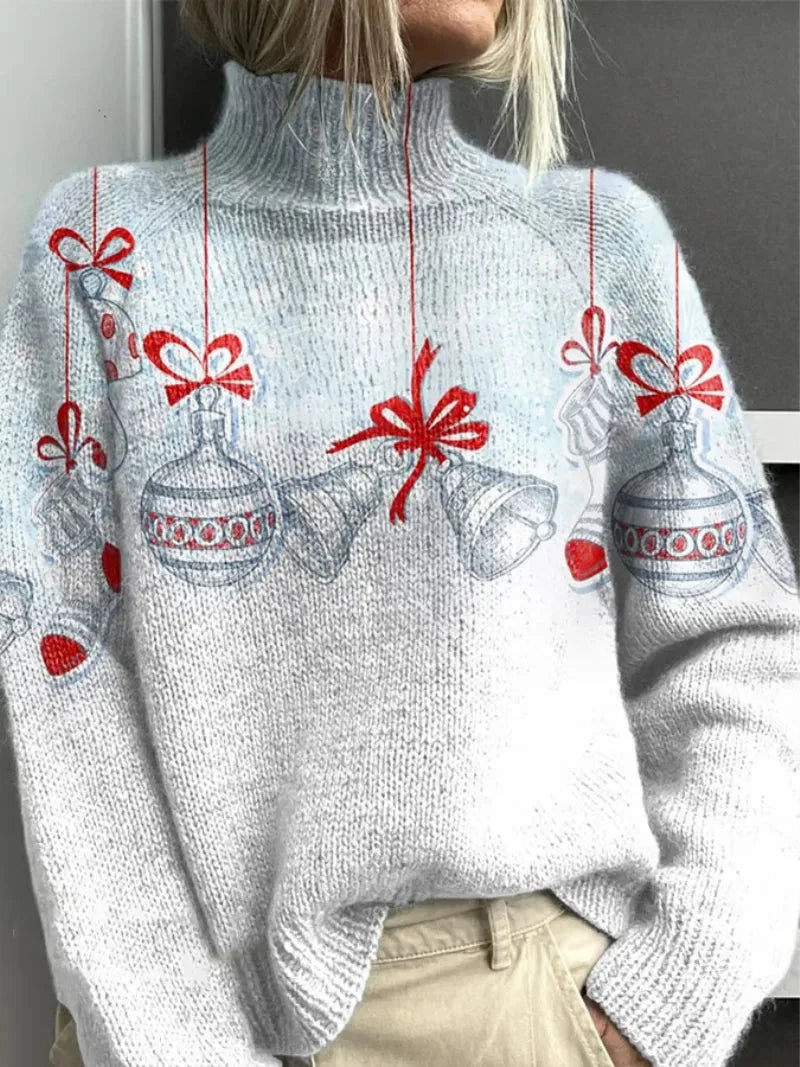 PULL DE NOËL COL ROULÉ POUR FEMME