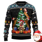 Women's Christmas Dachshund Sweater – Funny Dog Print Holiday Jumper