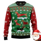 Women's Christmas Dachshund Sweater – Funny Dog Print Holiday Jumper