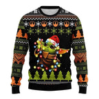 Unisex Christmas Sweater – Cute Character Print Knit Pullover with Festive Patterns