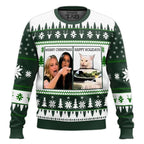 Unisex Funny Christmas Sweater – Screaming Cat Meme Graphic Holiday Pullover