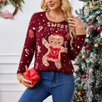 Women's Christmas Knit Sweater – Festive Tree, Snowflake and Holiday Pattern Pullover