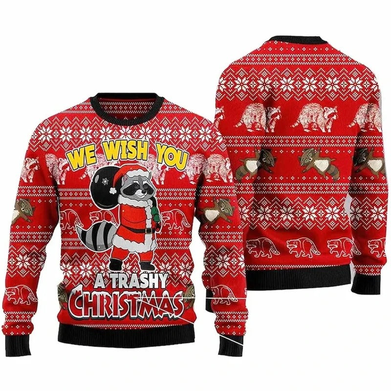 Unisex Dachshund Christmas Sweater – 3D Printed Funny Dog Holiday Jumper