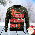 Women's Christmas Dachshund Sweater – Funny Dog Print Holiday Jumper