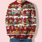 Unisex Dachshund Christmas Sweater – 3D Printed Funny Dog Holiday Jumper