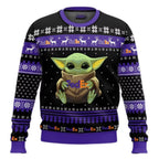 Unisex Christmas Sweater – Cute Character Print Knit Pullover with Festive Patterns