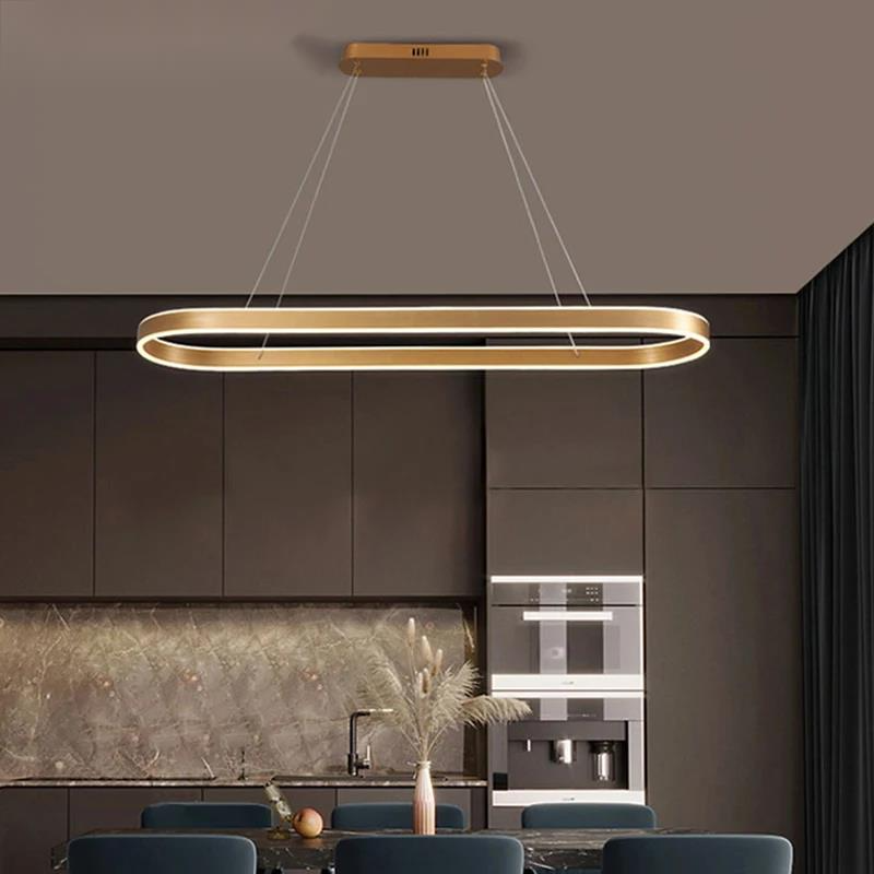 Linear LED Pendant Light Modern Kitchen Island Chandelier Ceiling Light